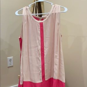 Pink button back tank